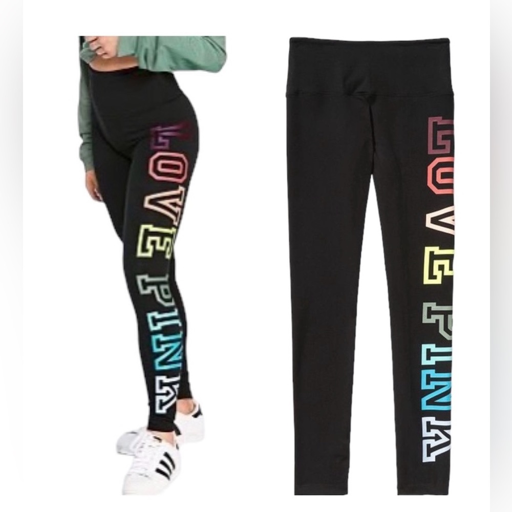 Victoria’s Secret PINK rainbow logo legging NWT